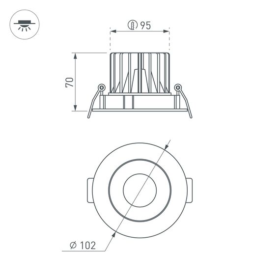 Arlight 033659(1) Светильник MS-FORECAST-BUILT-TURN-R102-12W Day4000 (WH-BK, 32 deg, 230V) (Arlight, IP20 Металл, 5 лет) 033659(1), изображение 8