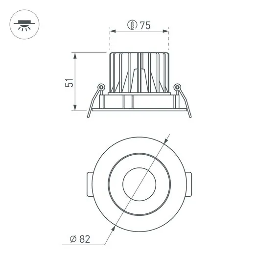 Arlight 037187(1) Светильник MS-FORECAST-BUILT-TURN-R82-8W Warm3000 (WH-WH, 32 deg, 230V) (Arlight, IP20 Металл, 5 лет) 037187(1), изображение 5