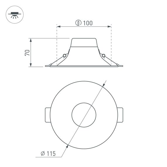 Arlight 036609 Светильник MS-BLIZZARD-BUILT-R115-10W Warm3000 (BK, 100 deg, 230V) (Arlight, IP20 Металл, 3 года) 036609, изображение 6