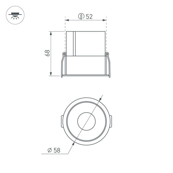 Arlight 035464(1) Светильник MS-ATLAS-BUILT-R58-10W Warm3000 (BK-BK, 35 deg, 230V) (Arlight, IP20 Металл, 5 лет) 035464(1), изображение 4