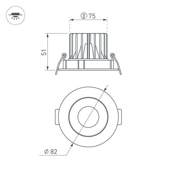 Arlight 037186(1) Светильник MS-FORECAST-BUILT-TURN-R82-8W Day4000 (WH-WH, 32 deg, 230V) (Arlight, IP20 Металл, 5 лет) 037186(1), изображение 6