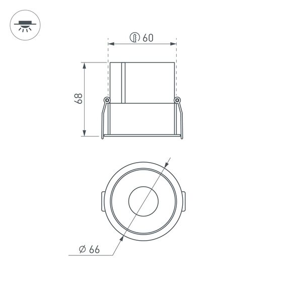 Arlight 035465 Светильник MS-ATLAS-BUILT-R66-15W Warm3000 (BK-BK, 35 deg, 230V) (Arlight, IP20 Металл, 5 лет) 035465, изображение 3