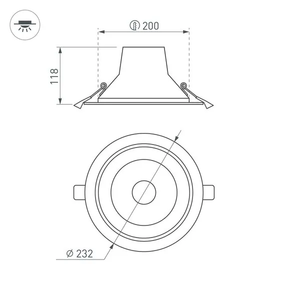 Arlight 027319(1) Светильник LTD-LEGEND-R230-35W Day4000 (WH, 50 deg) (Arlight, IP20 Металл, 3 года) 027319(1), изображение 9