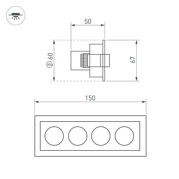 Arlight 031929 Светильник MS-ORIENT-BUILT-TURN-TC-S67x150-10W Warm3000 (WH-BK, 30 deg, 230V) (Arlight, IP20 Металл, 5 лет) 031929, изображение 12