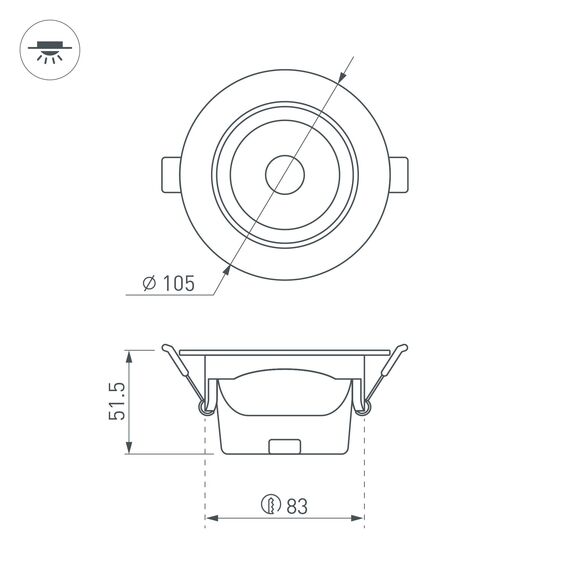 Arlight 032867 Светильник LTD-POLAR-TURN-R105-10W Warm3000 (WH, 36 deg, 230V) (Arlight, IP20 Пластик, 3 года) 032867, изображение 12