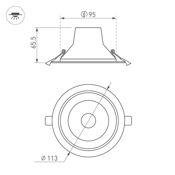 Arlight 027317(1) Светильник LTD-LEGEND-R115-10W Warm3000 (WH, 50 deg) (Arlight, IP20 Металл, 3 года) 027317(1), изображение 9