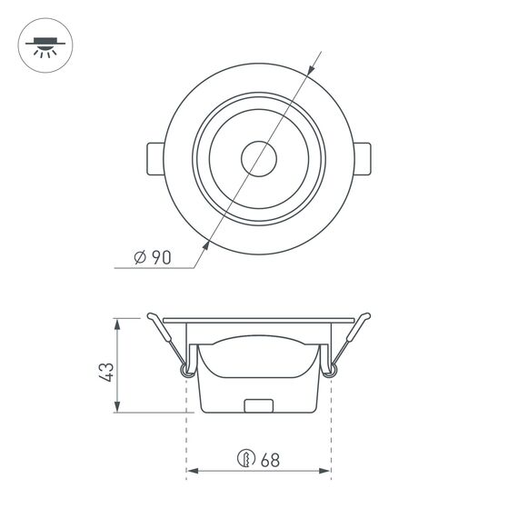 Arlight 032860 Светильник LTD-POLAR-TURN-R90-7W Day4000 (WH, 36 deg, 230V) (Arlight, IP20 Пластик, 3 года) 032860, изображение 12