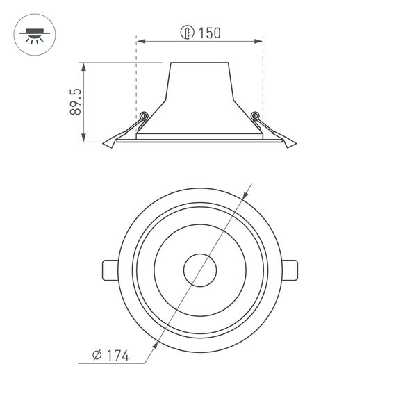 Arlight 025143(1) Светильник LTD-LEGEND-R175-20W Warm3000 (WH, 50 deg) (Arlight, IP20 Металл, 3 года) 025143(1), изображение 9