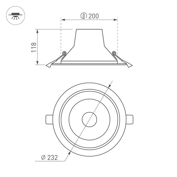 Arlight 027320(1) Светильник LTD-LEGEND-R230-35W Warm3000 (WH, 50 deg) (Arlight, IP20 Металл, 3 года) 027320(1), изображение 10