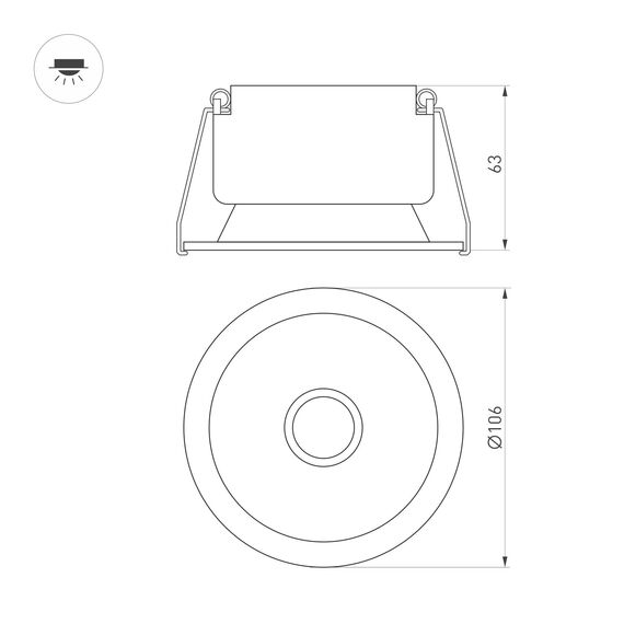 Arlight 050181 Светильник MS-HARBOR-R106-15W Warm3000 (BK, 24 deg, 230V) (Arlight, IP20 Металл, 5 лет) 050181, изображение 7