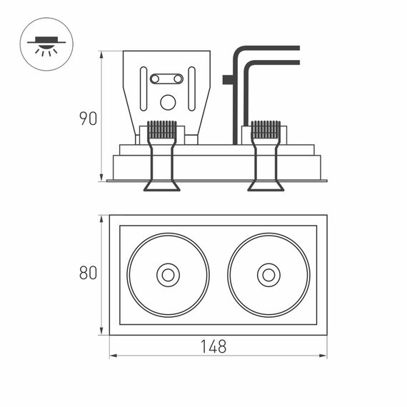 Arlight 028151 Светильник CL-SIMPLE-S148x80-2x9W Warm3000 (BK, 45 deg) (Arlight, IP20 Металл, 3 года) 028151, изображение 3
