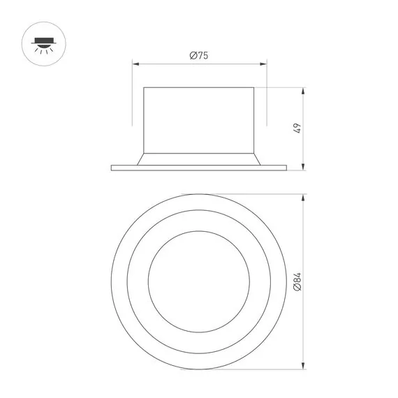 Arlight 041493 Светильник MS-DROP-BUILT-R84-8W Warm3000 (BK, 85 deg, 230V) (Arlight, IP54 Металл, 5 лет) 041493, изображение 6