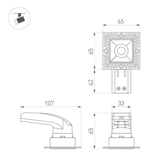 Arlight 044687 Светильник MS-RIALTO-TRIMLESS-S40x40-9W Day4000 (BK, 36deg, 230V) (Arlight, IP20 Металл, 5 лет) 044687, изображение 9