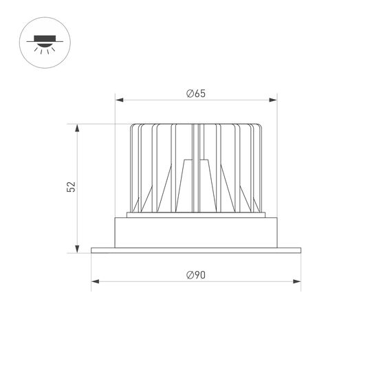 Arlight 037059(1) Светильник MS-ATLAS-TRIMLESS-R50-8W Day4000 (WH, 32deg, 230V) (Arlight, IP20 Металл, 5 лет) 037059(1), изображение 3
