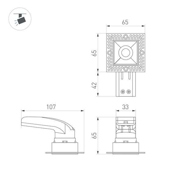 Arlight 044687 Светильник MS-RIALTO-TRIMLESS-S40x40-9W Day4000 (BK, 36deg, 230V) (Arlight, IP20 Металл, 5 лет) 044687, изображение 10