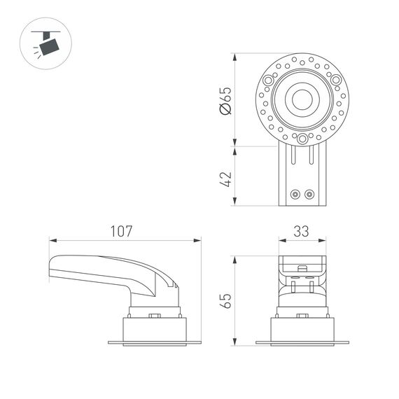 Arlight 044683 Светильник MS-RIALTO-TRIMLESS-R40-9W Warm3000 (WH, 36deg, 230V) (Arlight, IP20 Металл, 5 лет) 044683, изображение 7