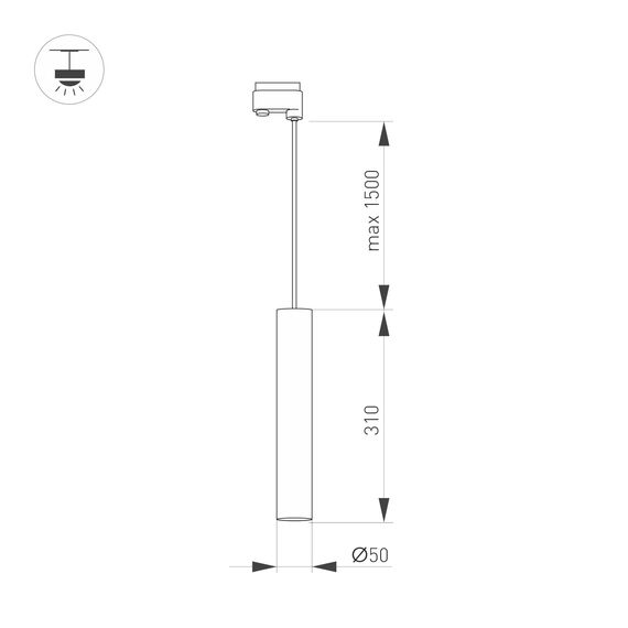 Arlight 037431 Светильник LGD-PIPE-TRACK-HANG-2TR-R50-9W Warm3000 (WH, 40 deg, 230V) (Arlight, IP20 Металл, 3 года) 037431, изображение 6