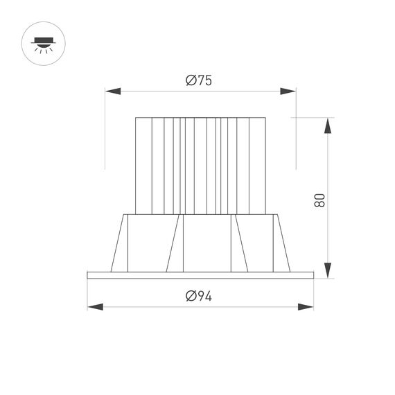 Arlight 041574 Светильник MS-ATOLL-BUILT-TURN-R94-10W Warm3000 (BK, 60 deg, 230V) (Arlight, IP54 Металл, 5 лет) 041574, изображение 5
