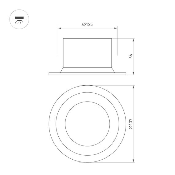 Arlight 041499 Светильник MS-DROP-BUILT-R137-24W Warm3000 (BK, 90 deg, 230V) (Arlight, IP54 Металл, 5 лет) 041499, изображение 6