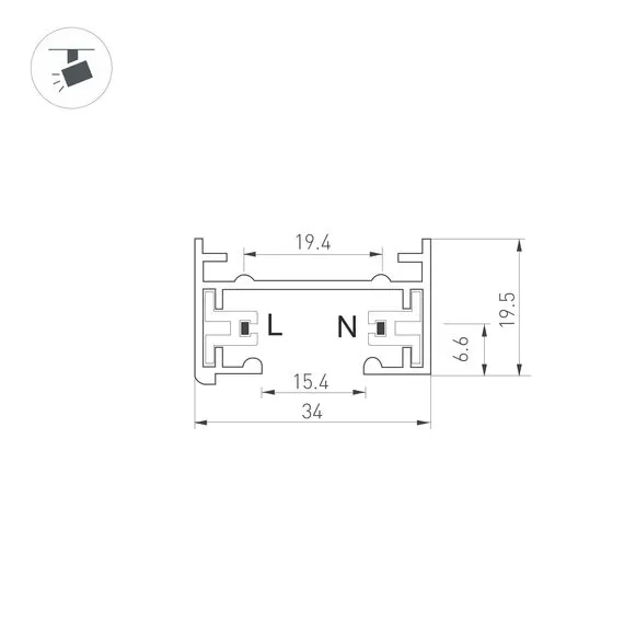 Arlight 022770 Трек LGD-2TR-TRACK-1000-WH-M (C) (Arlight, IP20 Металл, 3 года) 022770, изображение 3