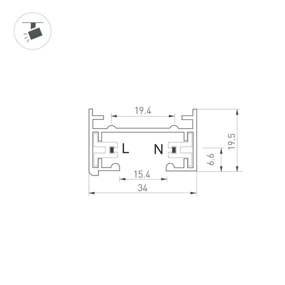 Arlight 022773 Трек LGD-2TR-TRACK-2000-WH-M (C) (Arlight, IP20 Металл, 3 года) 022773, изображение 3