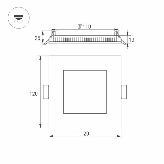 Arlight 020126 Светильник DL-120x120M-9W Day White (Arlight, IP40 Металл, 3 года) 020126, изображение 14