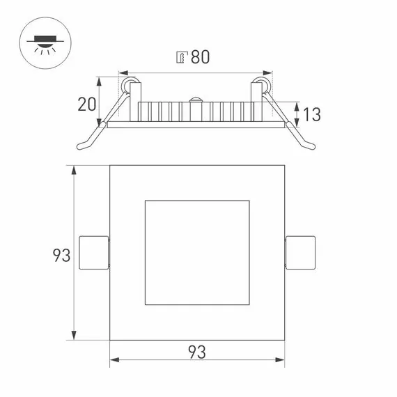 Arlight 020123 Светильник DL-93x93M-5W Warm White (Arlight, IP40 Металл, 3 года) 020123, изображение 11