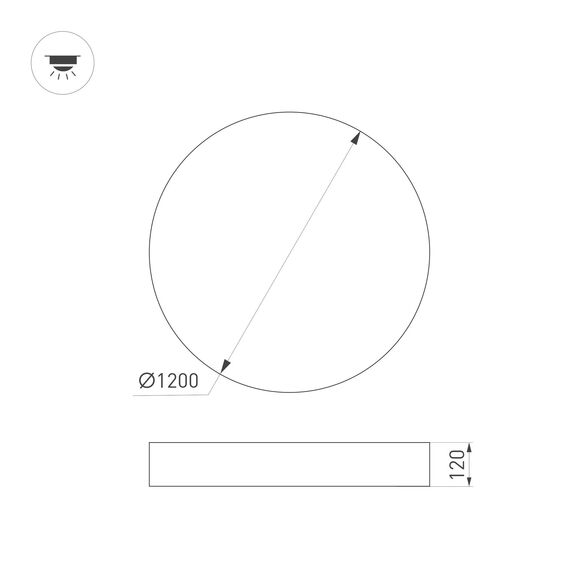 Arlight 038930 Светильник SP-PLATO-R1200-145W Warm3000 (BK, 120 deg, 230V) (Arlight, IP20 Металл, 5 лет) 038930, изображение 5