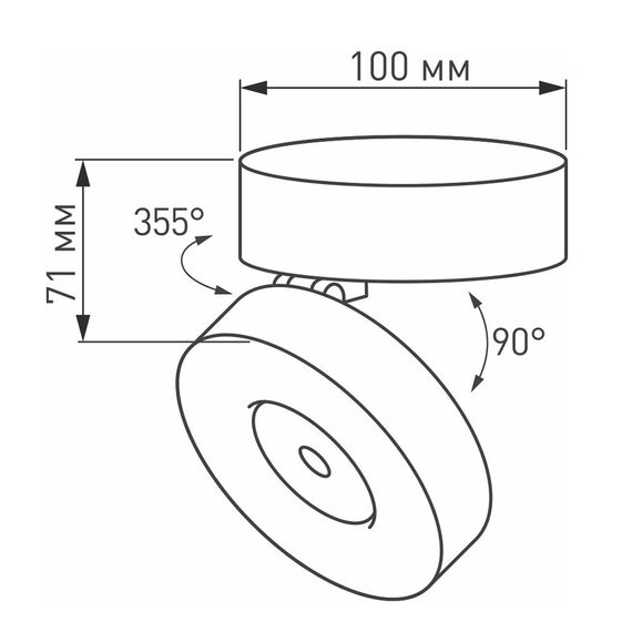 Arlight 025442(1) Светильник SP-MONA-SURFACE-R100-12W Day4000 (BK, 24 deg) (Arlight, IP40 Металл, 3 года) 025442(1), изображение 12
