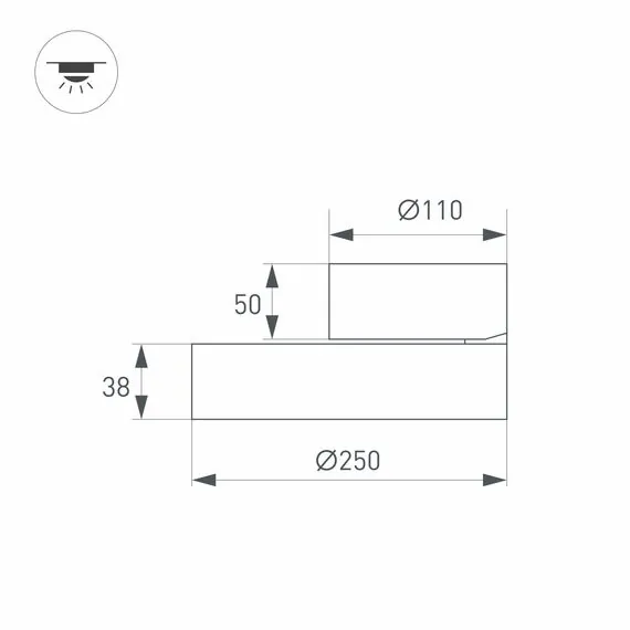 Arlight 028172 Светильник SP-RONDO-FLAP-R250-30W Warm3000 (BK, 110 deg) (Arlight, IP40 Металл, 3 года) 028172, изображение 12