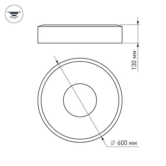 Arlight 022136(1) Светильник SP-TOR-RING-SURFACE-R600-42W Day4000 (WH, 120 deg) (Arlight, IP20 Металл, 3 года) 022136(1), изображение 9