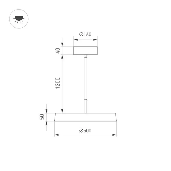 Arlight 033922(1) Светильник SP-ELEGANT-R500-37W Warm3000 (BK, 120 deg, 230V) (Arlight, IP20 Металл, 3 года) 033922(1), изображение 8