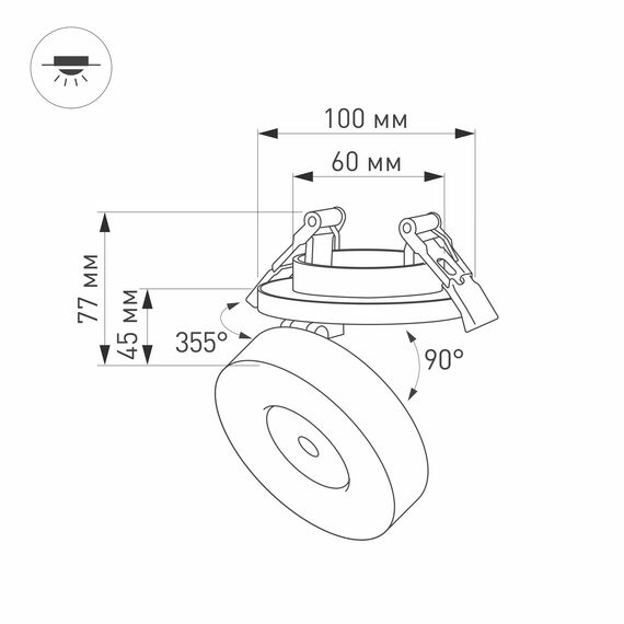 Arlight 025450 Светильник LGD-MONA-BUILT-R100-12W Warm3000 (WH, 24 deg) (Arlight, IP40 Металл, 3 года) 025450, изображение 14