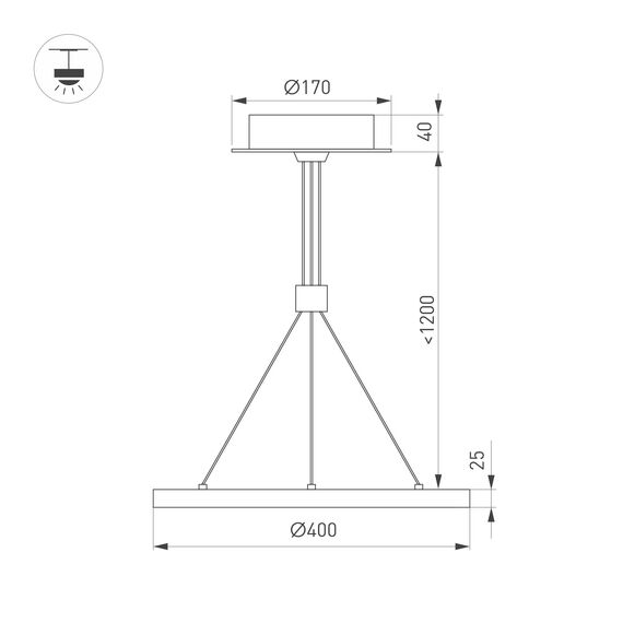 Arlight 046210 Светильник SP-CONGO-CAN-1-R400-24W Day4000 (GD, 120 deg, 230V) (Arlight, IP20 Металл, 5 лет) 046210, изображение 8