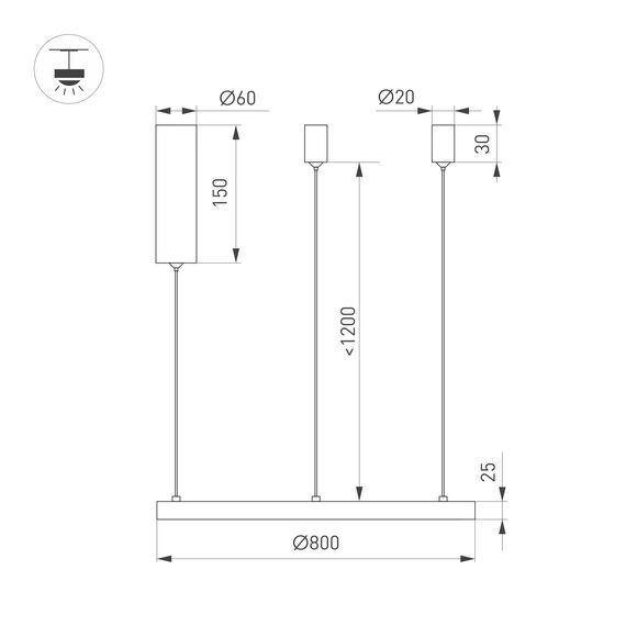 Arlight 046246 Светильник SP-CONGO-MULT-1-R800-42W Warm3000 (WH, 120 deg, 230V) (Arlight, IP20 Металл, 5 лет) 046246, изображение 8