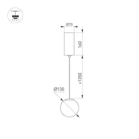 Arlight 036523 Светильник SP-BEADS-HANG-R130-10W Warm3000 (BK-GD, 250 deg, 230V) (Arlight, IP20 Металл, 5 лет) 036523, изображение 10