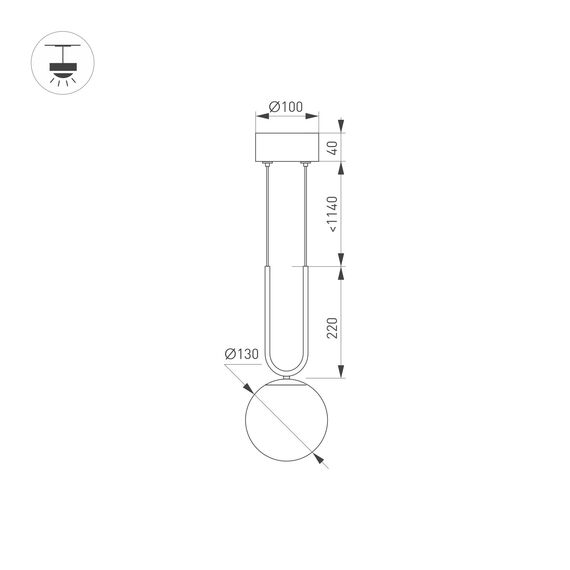 Arlight 036528 Светильник SP-BEADS-HANG-U-R130-10W Warm3000 (BK, 275 deg, 230V) (Arlight, IP20 Металл, 5 лет) 036528, изображение 8