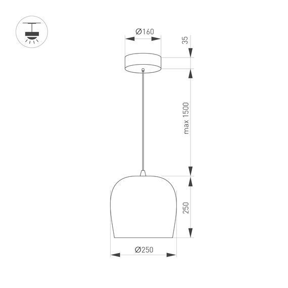 Arlight 039550 Светильник SP-PEONY-HANG-R250-15W Warm3000 (BK, 65 deg, 230V) (Arlight, IP20 Металл, 3 года) 039550, изображение 8