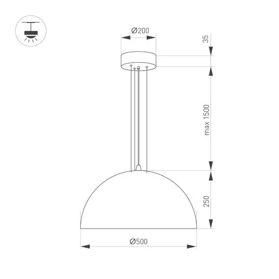 Arlight 039699 Светильник SP-RESTO-HANG-R500-30W Warm3000 (BK, 100 deg, 230V) (Arlight, IP20 Металл, 3 года) 039699, изображение 8