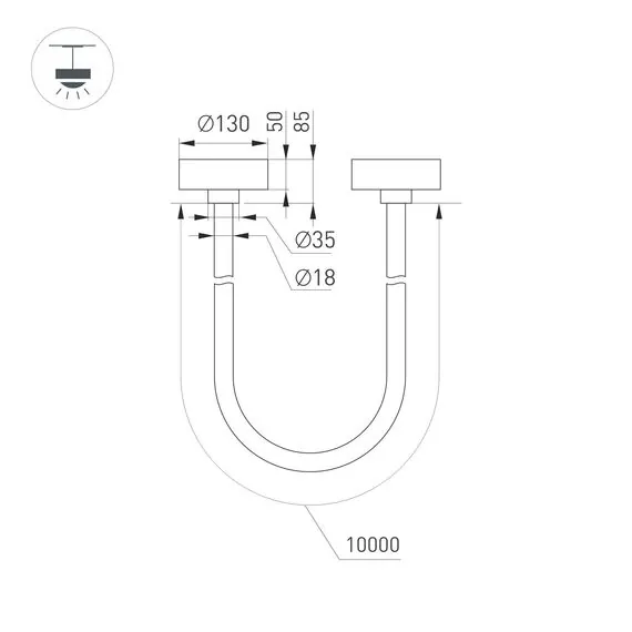 Arlight 043399 Светильник SP-TROPIC-SURFACE-R18-L10000-110W Day4000 (BK, 360 deg, 230V) (Arlight, IP20 Пластик, 3 года) 043399, изображение 5