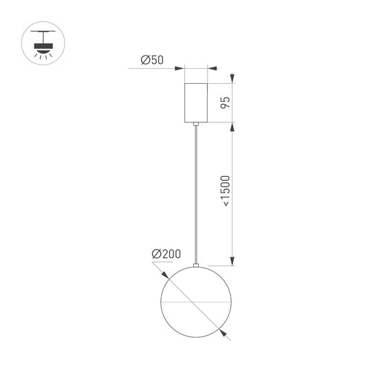 Arlight 035994 Светильник SP-EMISFERO-R200-16W Day4000 (BK, 180 deg, 230V) (Arlight, IP20 Металл, 3 года) 035994, изображение 5