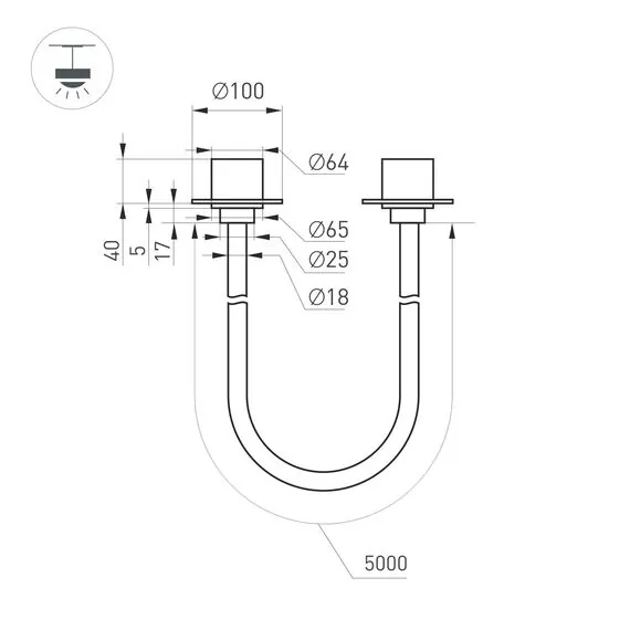 Arlight 043391 Светильник SP-TROPIC-BUILT-TRIMLESS-R18-L5000-58W Warm3000 (BK, 360 deg, 230V) (Arlight, IP20 Пластик, 3 года) 043391, изображение 6