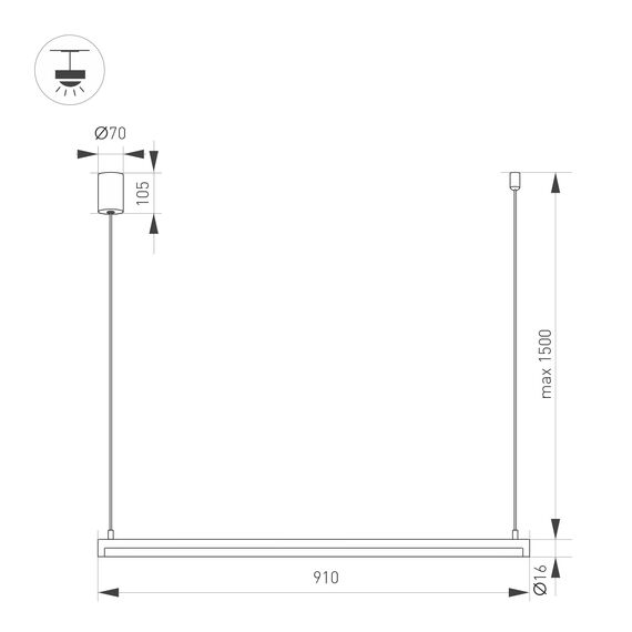 Arlight 036946 Светильник SP-UMBRA-HANG-H-L900-15W Day4000 (GD, 120 deg, 230V) (Arlight, IP20 Металл, 3 года) 036946, изображение 4