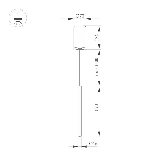 Arlight 036947(1) Светильник SP-UMBRA-HANG-V-L600-10W Day4000 (BK, 120 deg, 230V) (Arlight, IP20 Металл, 3 года) 036947(1), изображение 6