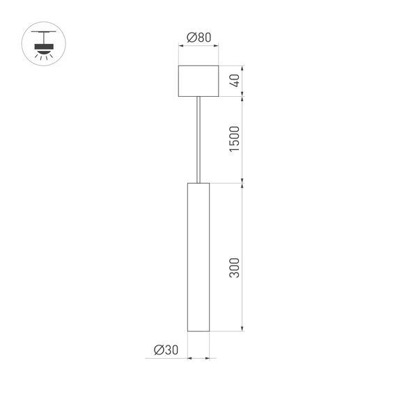 Arlight 038618 Светильник SP-PIPE-HANG-L300-R30-9W Warm3000 (GD, 24 deg, 230V) (Arlight, IP20 Металл, 3 года) 038618, изображение 10
