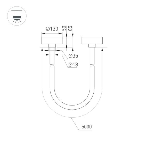 Arlight 043397 Светильник SP-TROPIC-SURFACE-R18-L5000-58W Day4000 (BK, 360 deg, 230V) (Arlight, IP20 Пластик, 3 года) 043397, изображение 7