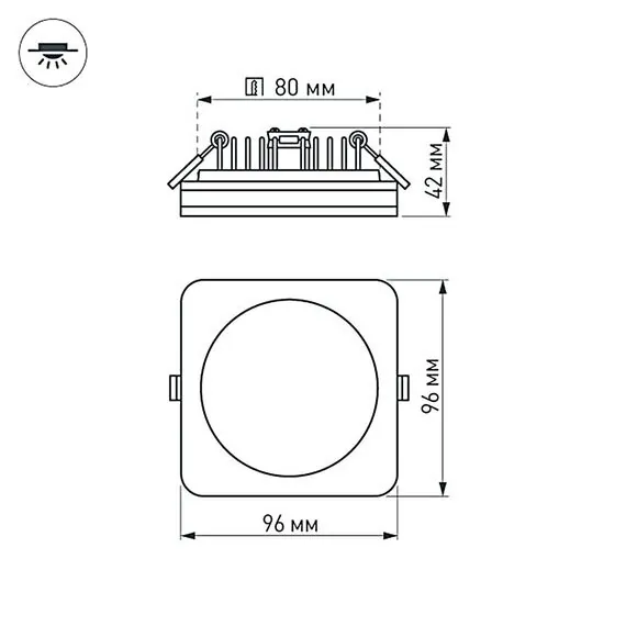 Arlight 022556 Светодиодная панель LTD-96x96SOL-BK-10W Warm White (Arlight, IP44 Пластик, 3 года) 022556, изображение 12