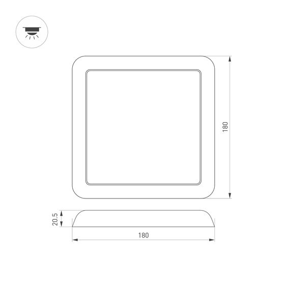 Arlight 034470 Светильник CL-FIOKK-S180x180-12W Day4000-MIX (WH, 120 deg, 230V) (Arlight, IP44 Пластик, 3 года) 034470, изображение 6
