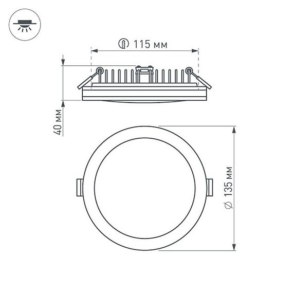 Arlight 020712 Светодиодная панель LTD-135SOL-20W Warm White (Arlight, IP44 Пластик, 3 года) 020712, изображение 14