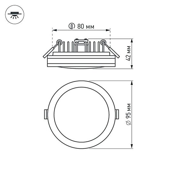 Arlight 017985 Светодиодная панель LTD-95SOL-10W Warm White (Arlight, IP44 Пластик, 3 года) 017985, изображение 11